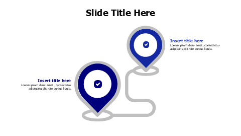 2 points location pins infographic