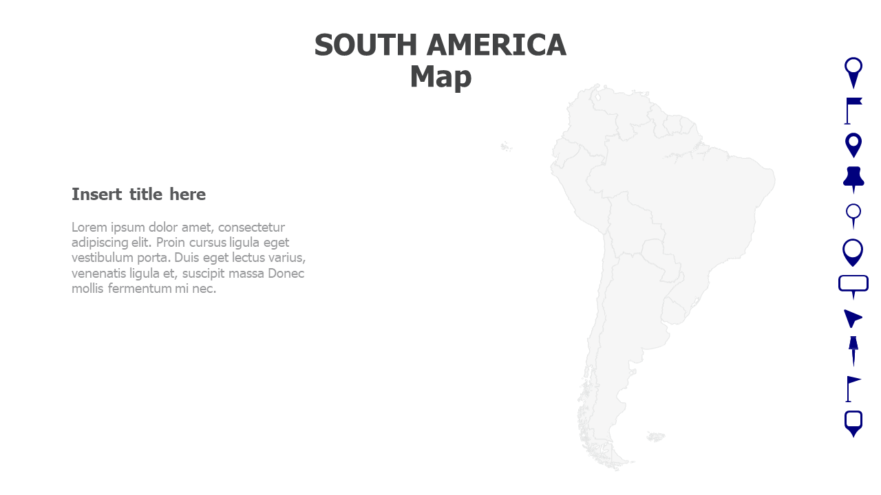 Map,Editable map,pins,countries,counties,infographics,continent,powerpoint,powerpoint infographics,Google slides,Keynote,SOUTH AMERICA,Latin America
