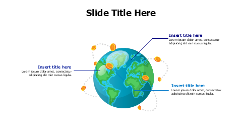 3 points signals around earth planet infographic