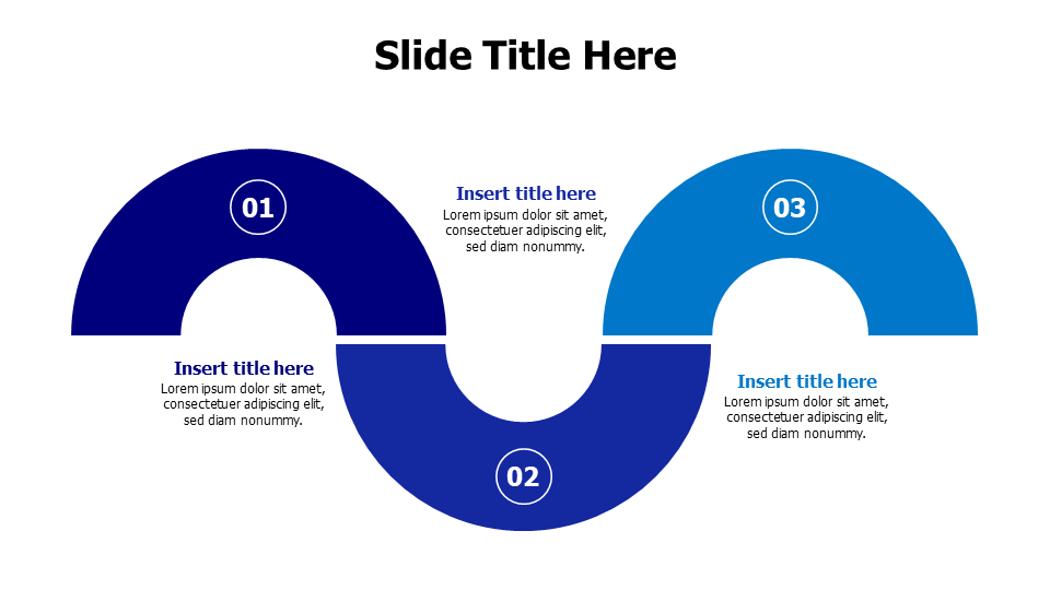 3 points colored wave shape with numbers infographic