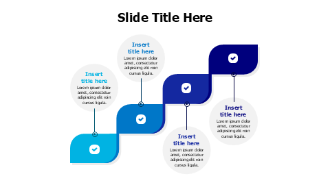 4 points colored curved shapes infographic