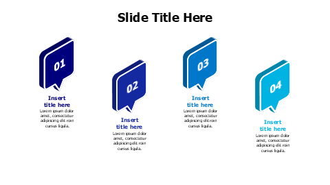 Four Step Process 3D Speech Bubbles | 3D | PPT Design