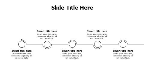 Five Step Hand Drawn Process Timeline — Alternate Layout