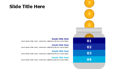 4 points divided moneybox infographic