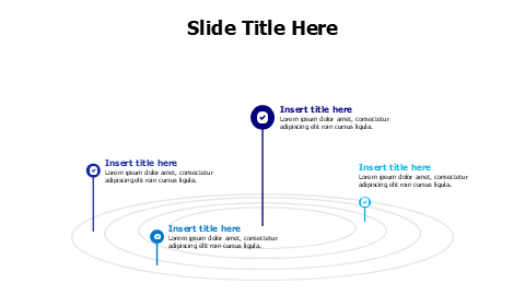 4 points orbit with lines infographic