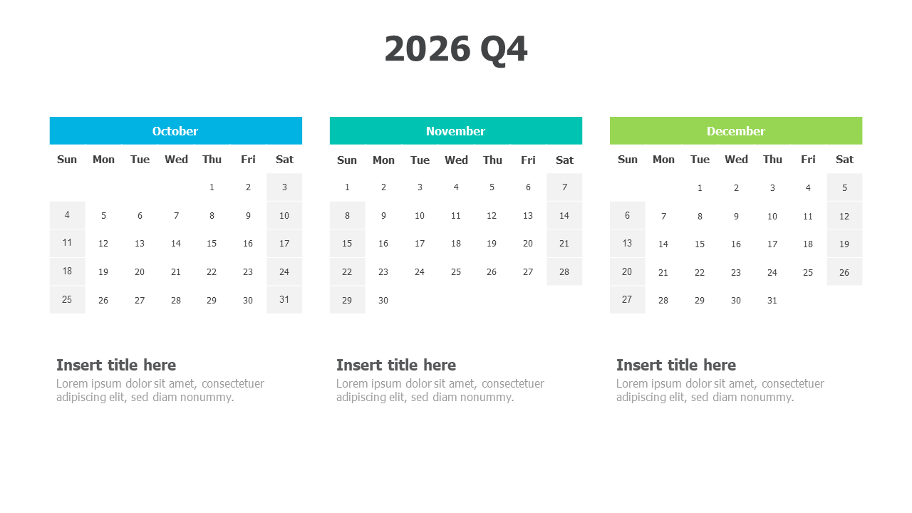 2026 Q4 Calendar