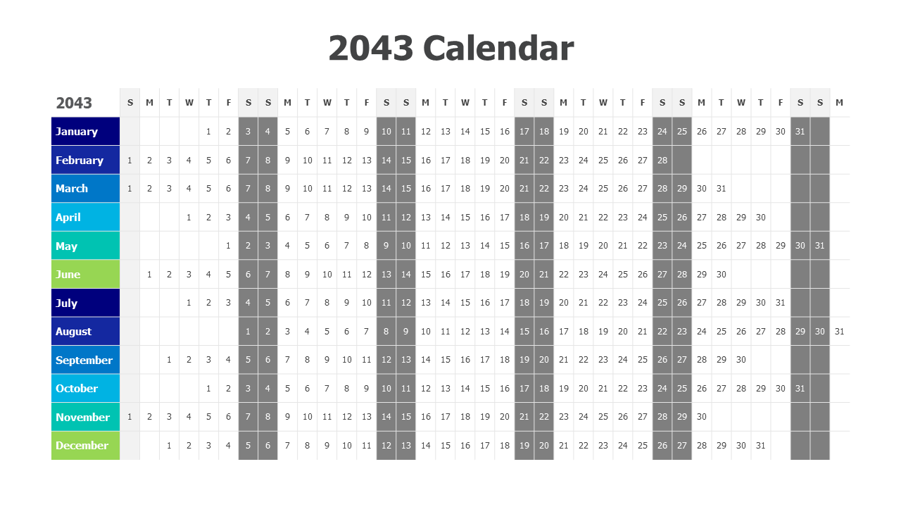 2043 weekly calendar