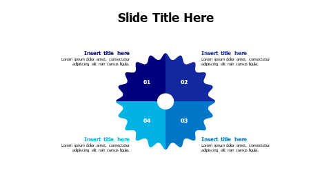 4 points colored divided gear infographic