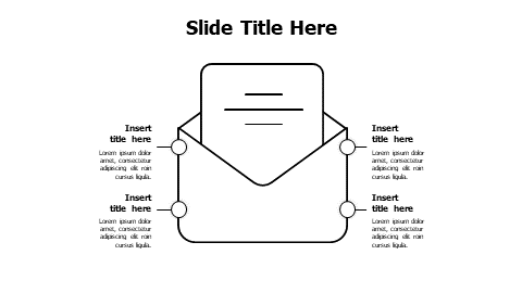 4 points outline letter and envelope infographic