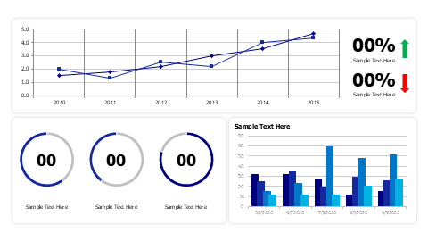 Line and minimal doughnut charts dashboard