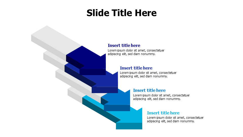 Layered Staircase 3D Process Flow | 3D | PPT Design
