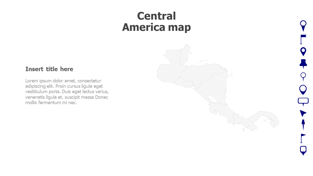 Map,Editable map,pins,countries,counties,infographics,continent,powerpoint,powerpoint infographics,Google slides,Keynote,Central America map