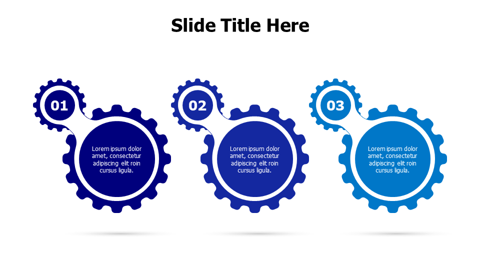 3 colored gears with numbering infographic Inforgraphics & Slides