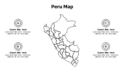 4 points outline Peru map infographic