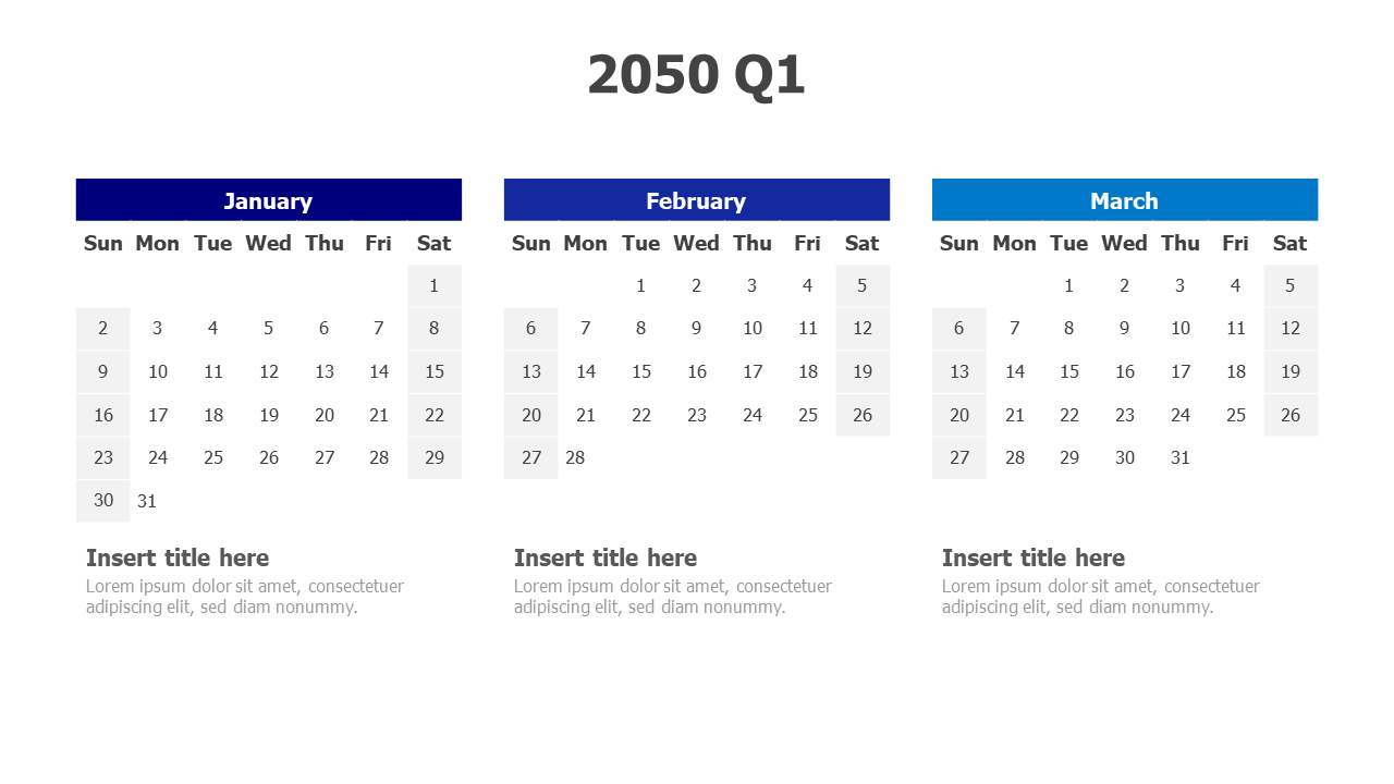 2050 Q1 Calendar