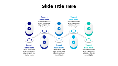 5 colored blocks on a timeline with icons infographic