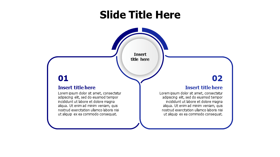 2 points comparison from a circle infographic PowerPoint Template
