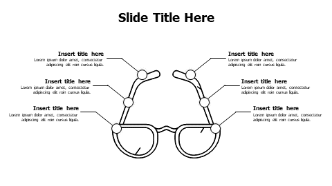 6 points outline glasses infographic