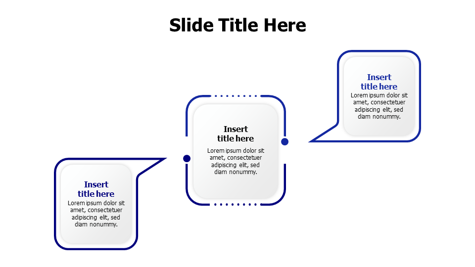 Three Stage Process Flow Speech Bubbles | PPT Design
