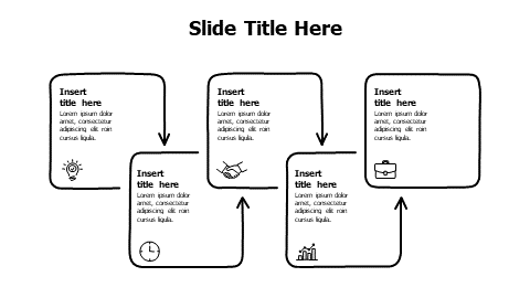 5-Step Process Flow Doodle Diagram