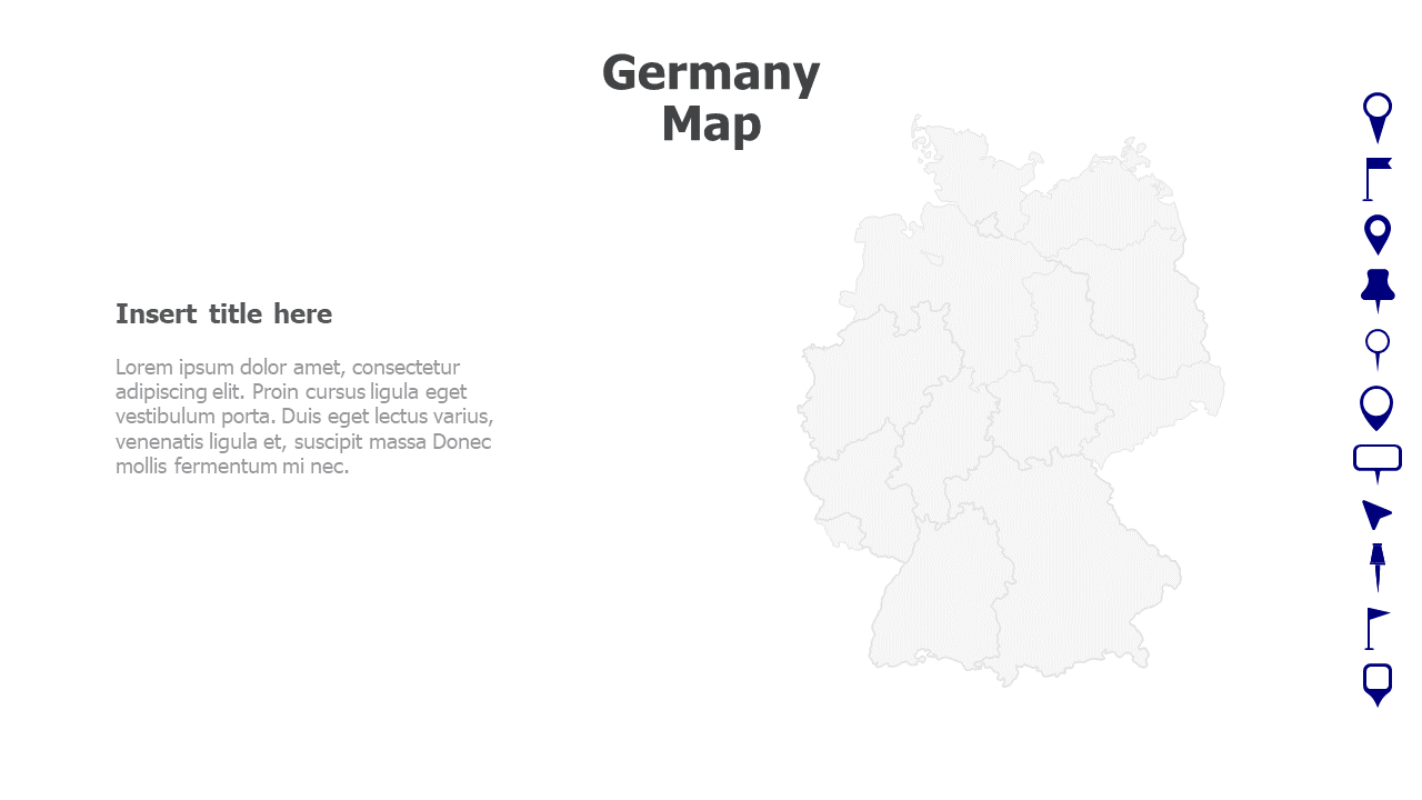 Map,Editable map,pins,countries,counties,infographics,continent,powerpoint,powerpoint infographics,Google slides,Keynote,Germany Map
