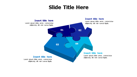 4 points 3D puzzle home infographic