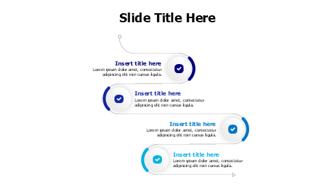 4 points outline arrow with circles steps infographic