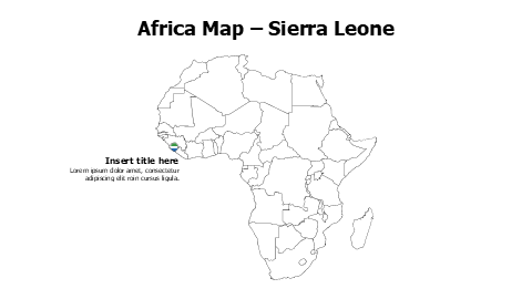 Sierra Leone map with flag