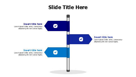 3 points colored signage arrows infographic