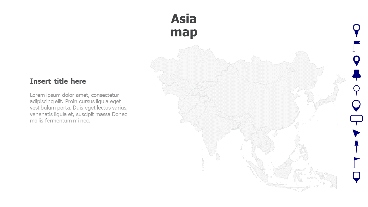 Map,Editable map,pins,countries,counties,infographics,continent,powerpoint,powerpoint infographics,Google slides,Keynote,Asia Map