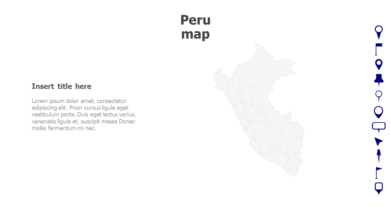 Map,Editable map,pins,countries,counties,infographics,continent,powerpoint,powerpoint infographics,Google slides,Keynote,Peru map