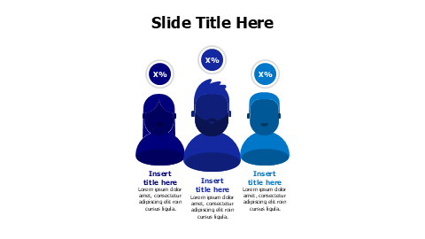 3 points gradient figures infographic with persentages