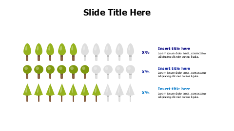 3 points editable trees chart infographic