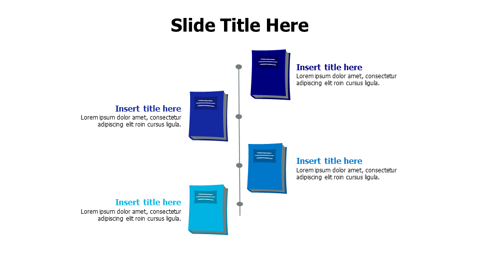 4 closed colored books infographic