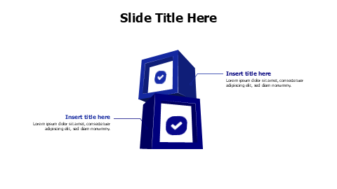 2 colored 3D boxes with icons infographic