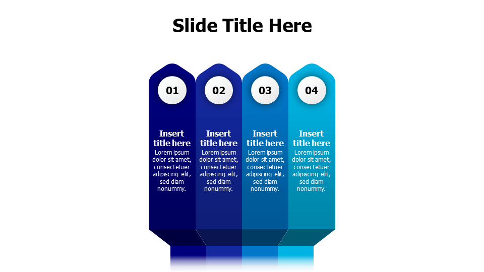 4 points vertical colored stripes infographic