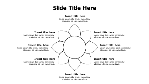 8 points outline fllower infographic