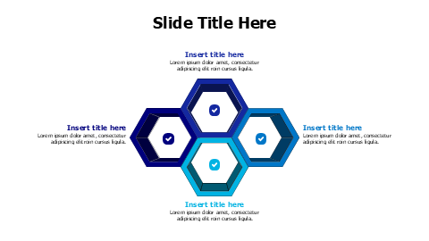 4 3D hexagon shapes infographic PowerPoint Template