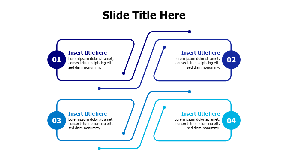 4-Step Connected Process Flow Diagram | PPT Design