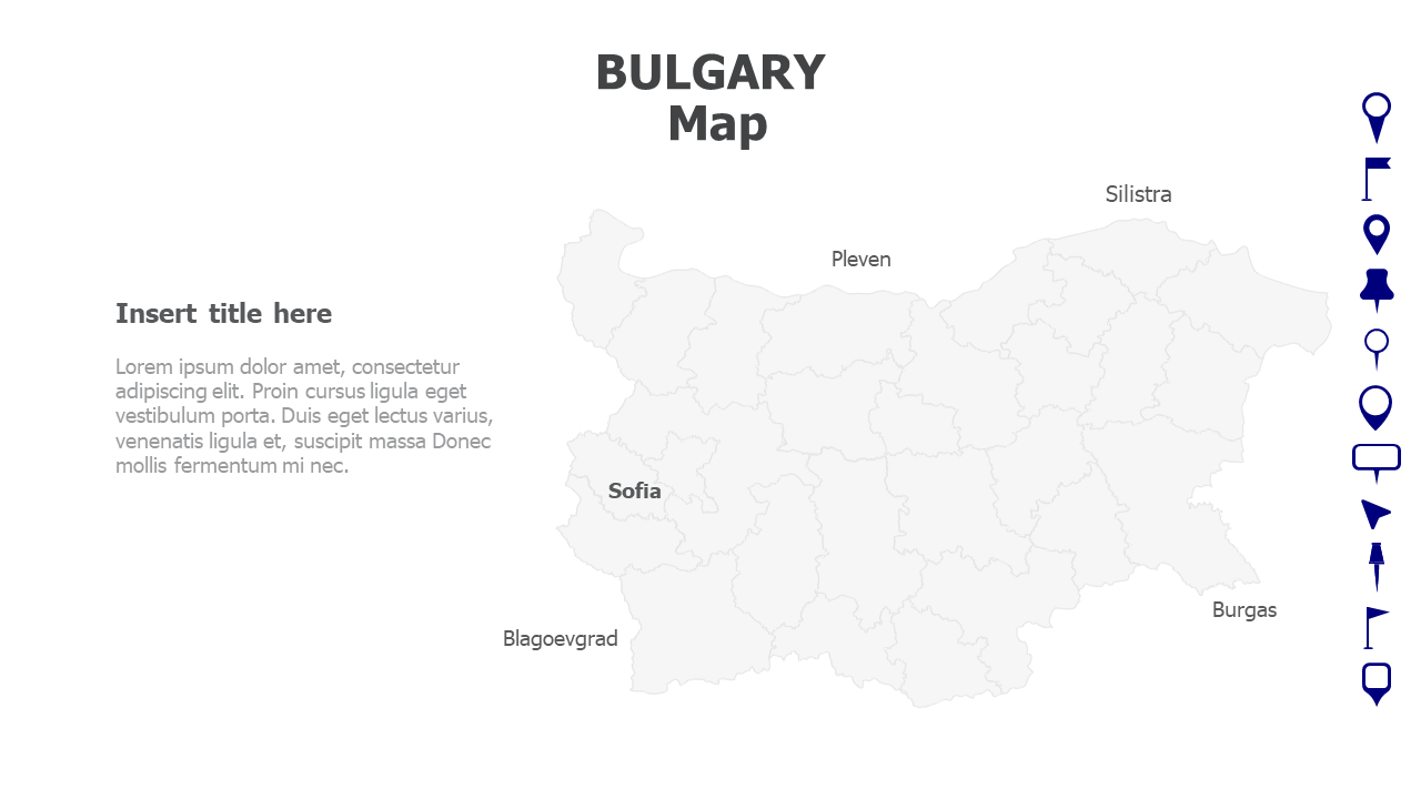Map,Editable map,pins,countries,counties,infographics,continent,powerpoint,powerpoint infographics,Google slides,Keynote,BULGARY