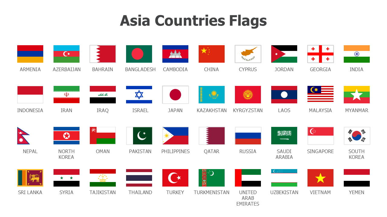 Flag,editable flags,Asia,Countries