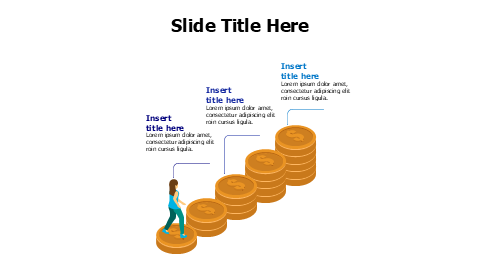 Financial Growth Stairway Coin Stack PowerPoint Template