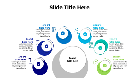 6 rounding circles with outline numbering infographic PowerPoint Template - Editable Infographic Slides
