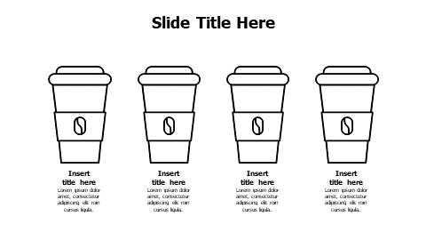 4 points outline coffee cups infographic