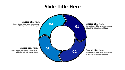 4 points rounding colored sketchy arrows infographic