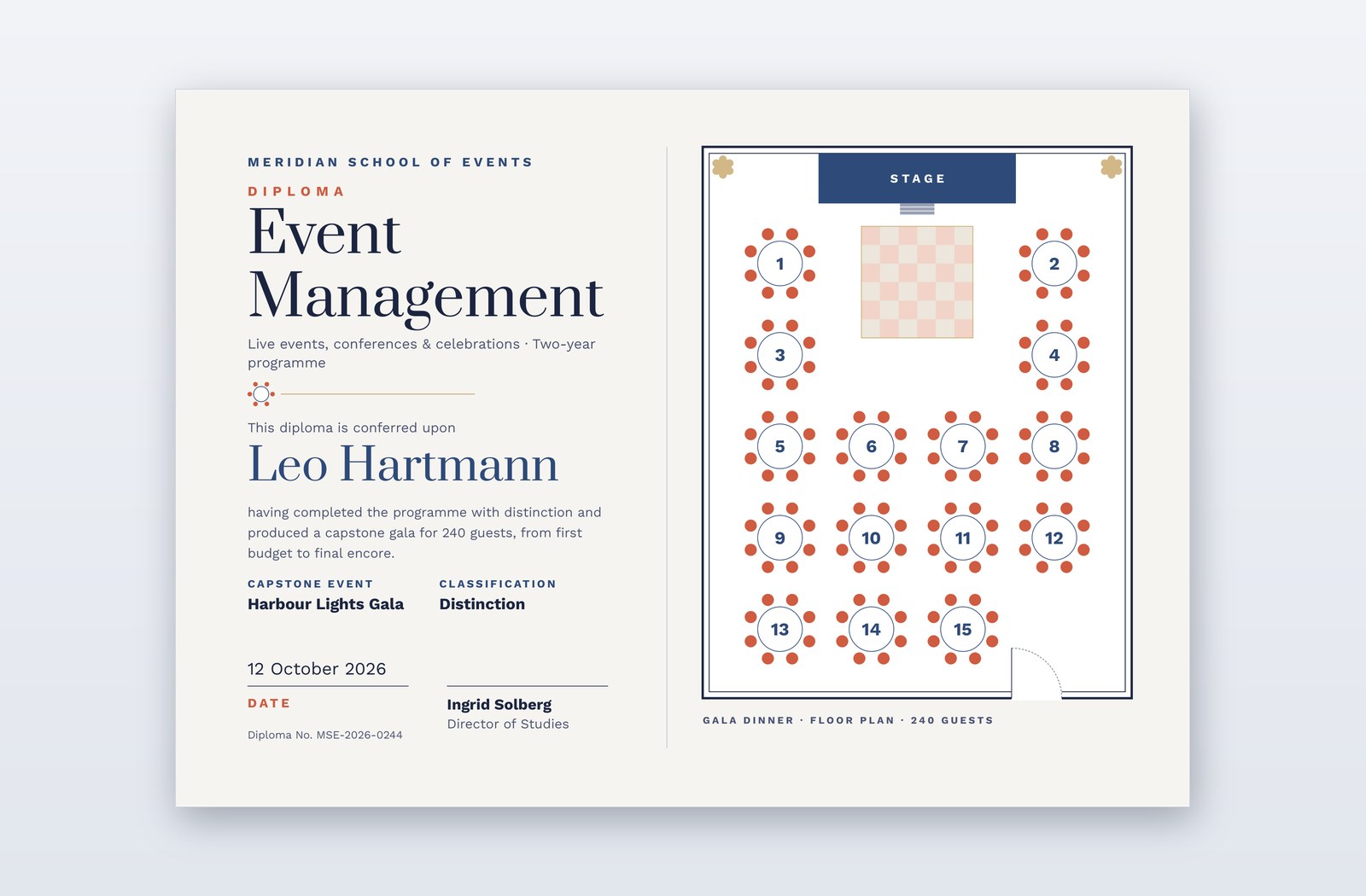 Powder Point Design Table Plan Event Management Diploma | PPT-Design