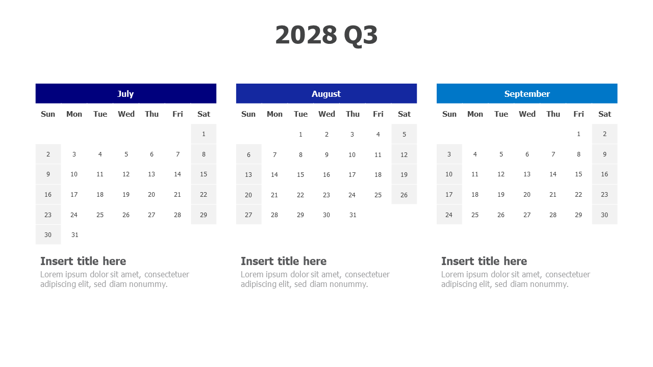 2028 Q3 Calendar