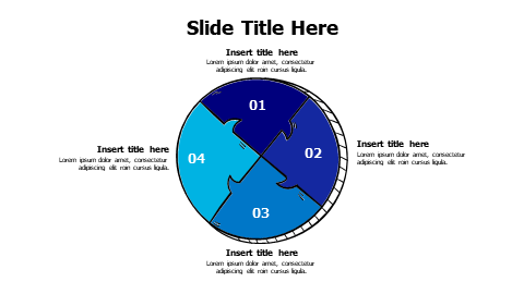 4 points rounded puzzle pieces infographic