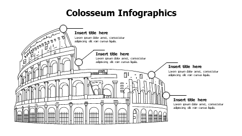 4 points outline Colosseum infographic