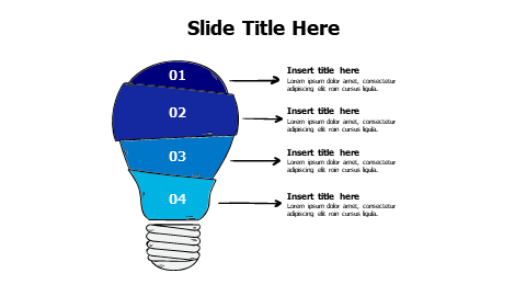 4 points divided doodle bulb infographic